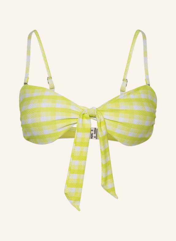 SEAFOLLY Bandeau bikini top PORTOFINO LIGHT GREEN/ WHITE