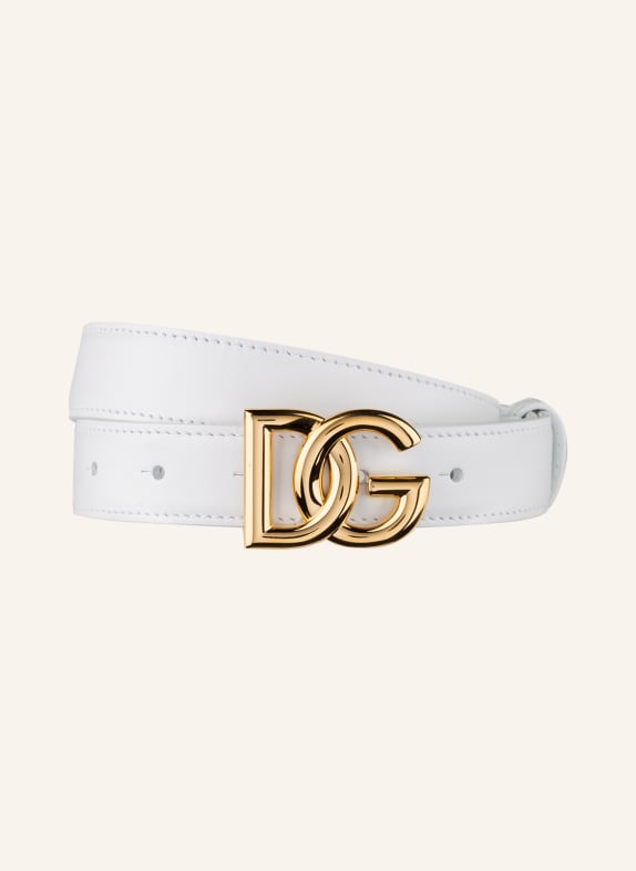 DOLCE & GABBANA Ledergürtel WEISS
