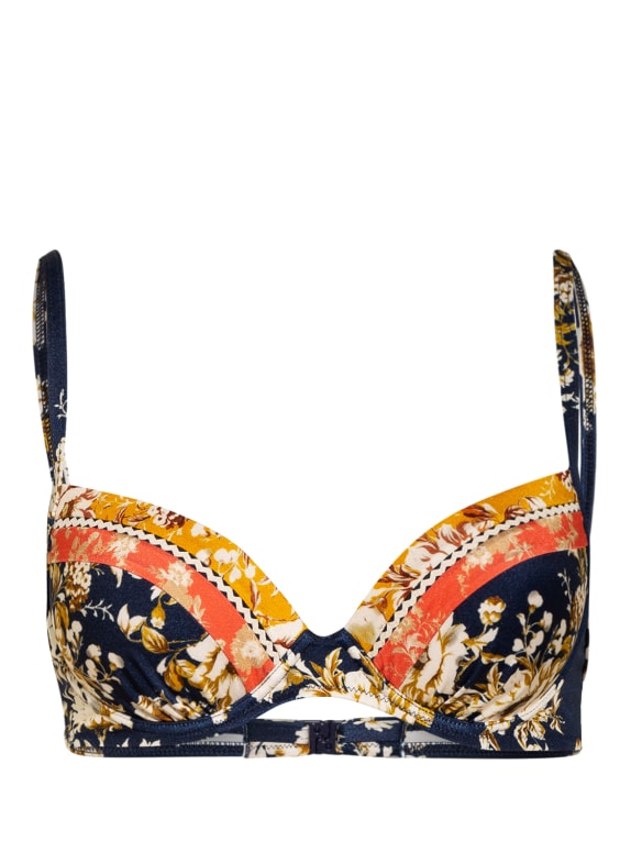 watercult Bügel-Bikini-Top PATCHWORK FLORALS DUNKELBLAU/ BEIGE/ LACHS