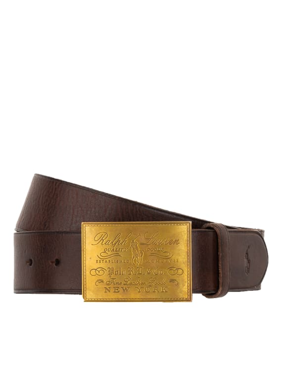 POLO RALPH LAUREN Ledergürtel DUNKELBRAUN