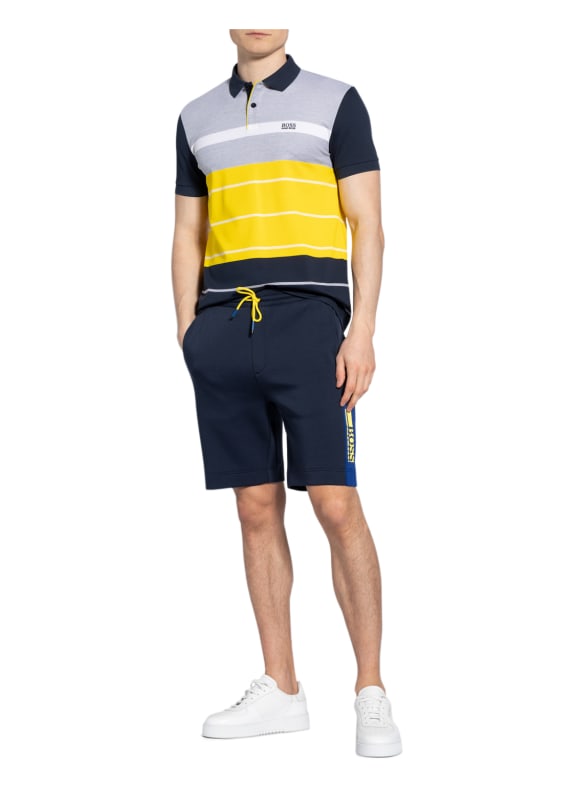 BOSS Piqué-Poloshirt PADDY DUNKELBLAU / GELB / WEISS