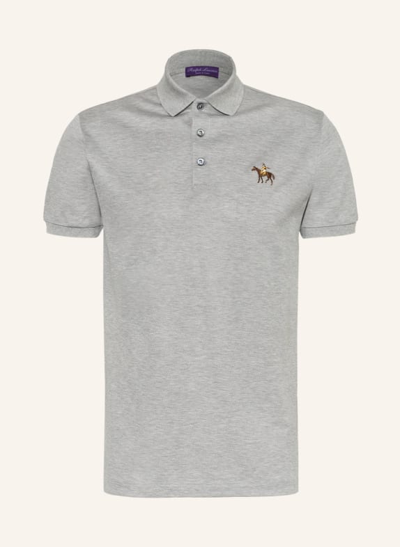 RALPH LAUREN PURPLE LABEL Piqué-Poloshirt GRAU