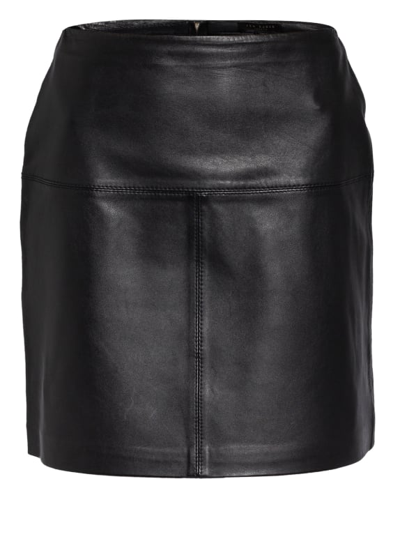 TED BAKER Leather skirt VALIAT BLACK