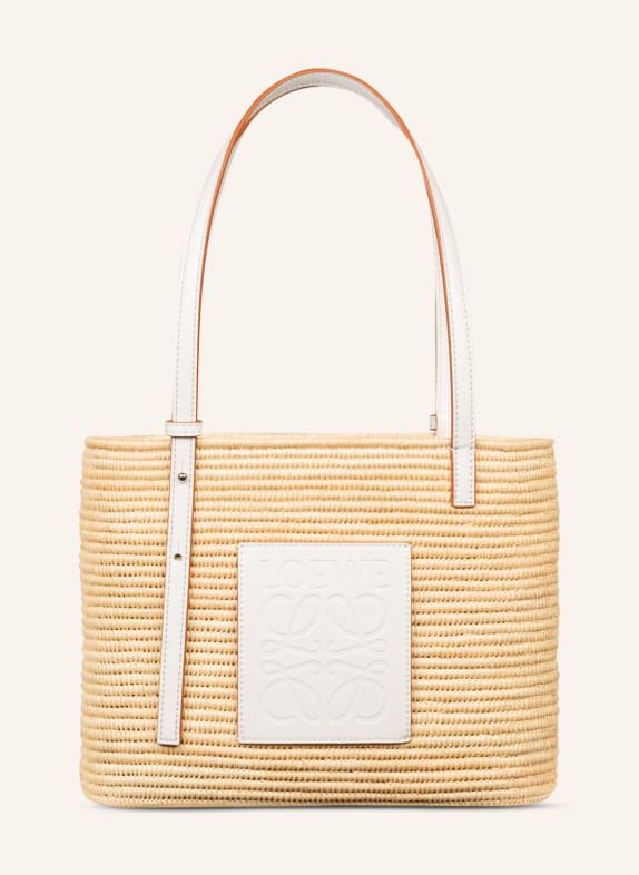 LOEWE Schultertasche BASKET SQUARE SMALL CREME/ WEISS