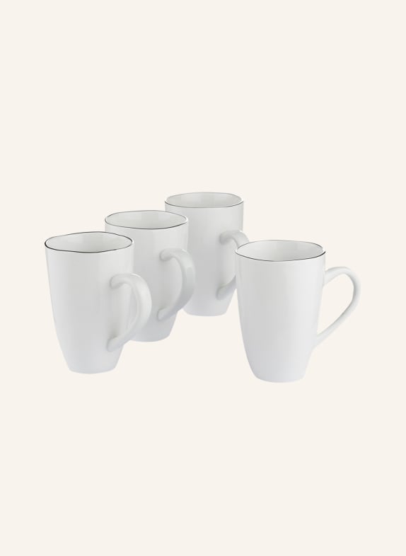 BROSTE COPENHAGEN Set of 4 mugs SALT WHITE/ BLACK