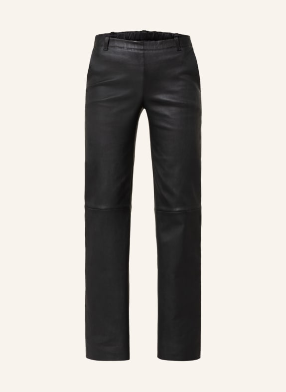 STOULS Leather trousers BLACK