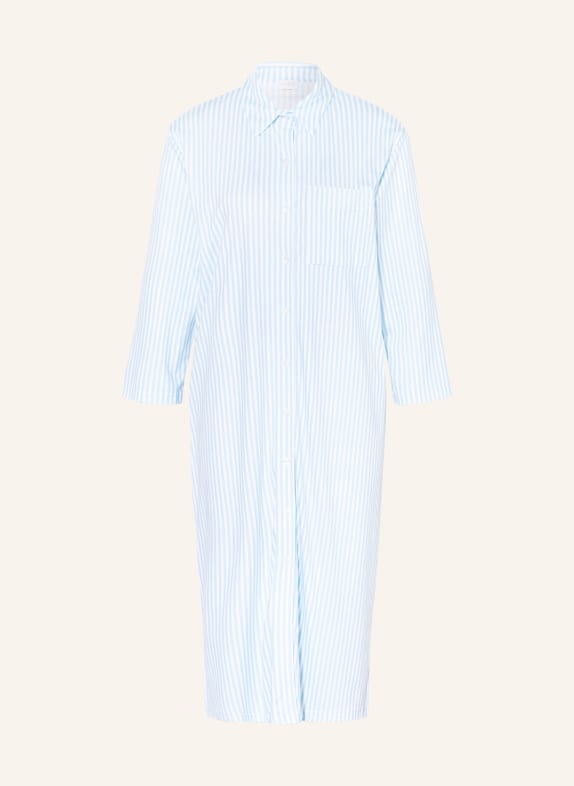 mey Nightgown series SLEEPSATION with 3/4 sleeves WHITE/ LIGHT BLUE