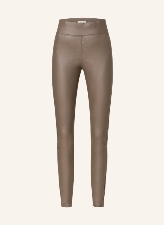 FREEQUENT Leggings FQSHANNON in Lederoptik KHAKI