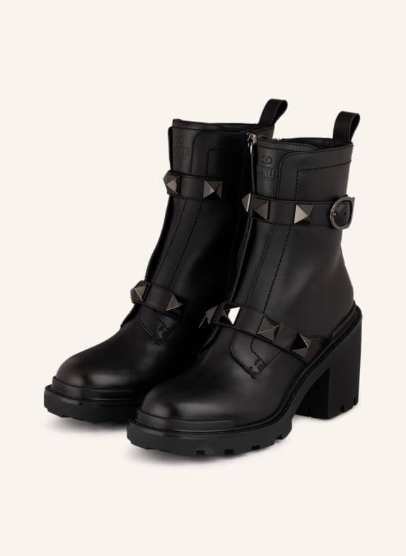 VALENTINO GARAVANI Ankle boots with rivets BLACK