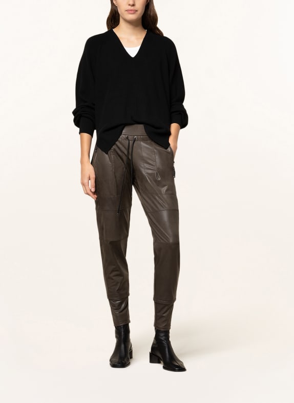 RAFFAELLO ROSSI Trousers CANDY in leather look