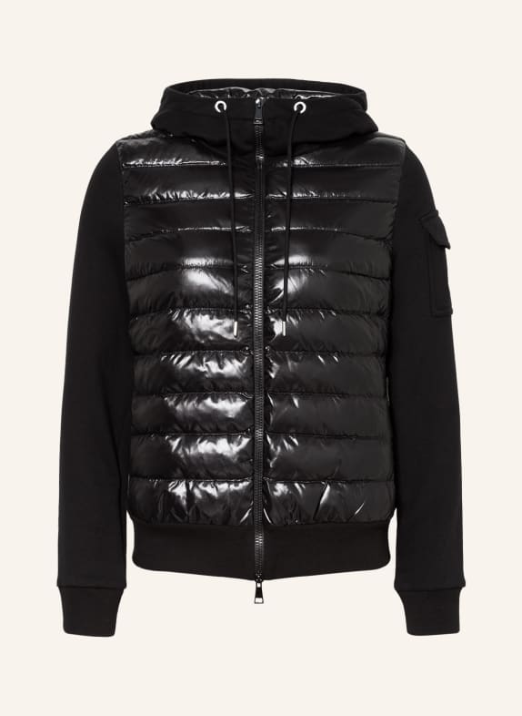 MONCLER Sweat jacket in mixed materials BLACK