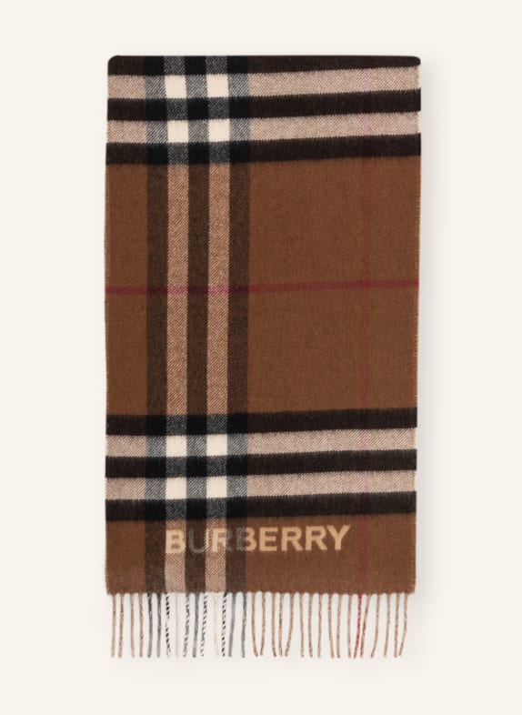 BURBERRY Cashmere scarf BROWN/ BEIGE/ RED