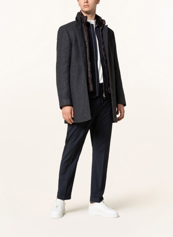 CINQUE Mantel CIARSENAL mit abnehmbarer Blende und Kunstpelzbesatz 68 dunkelblau