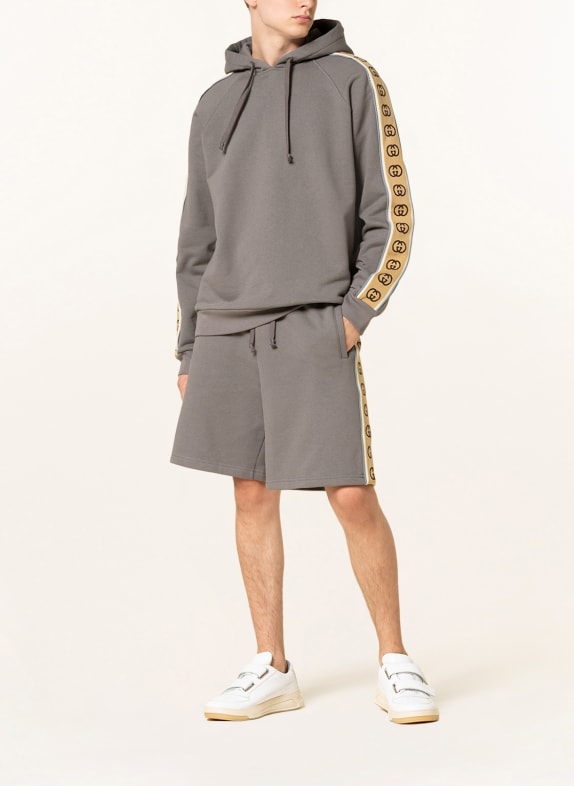 GUCCI Sweat shorts with tuxedo stripes