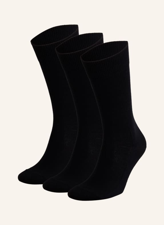 FALKE 3-pack socks FAMILY BLACK