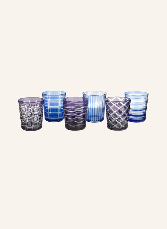 POLSPOTTEN Set of 6 drinking glasses PURPLE/ BLUE