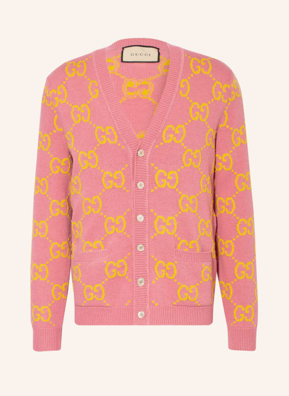 GUCCI Strickjacke ROSA/ GELB