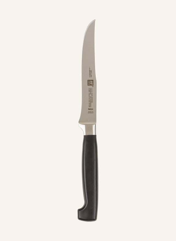 ZWILLING Steak knife ****VIER STERNE BLACK/ SILVER