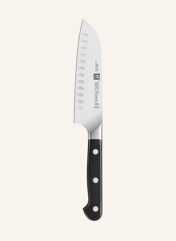 ZWILLING Santoku knife with fluted edge BLACK/ SILVER