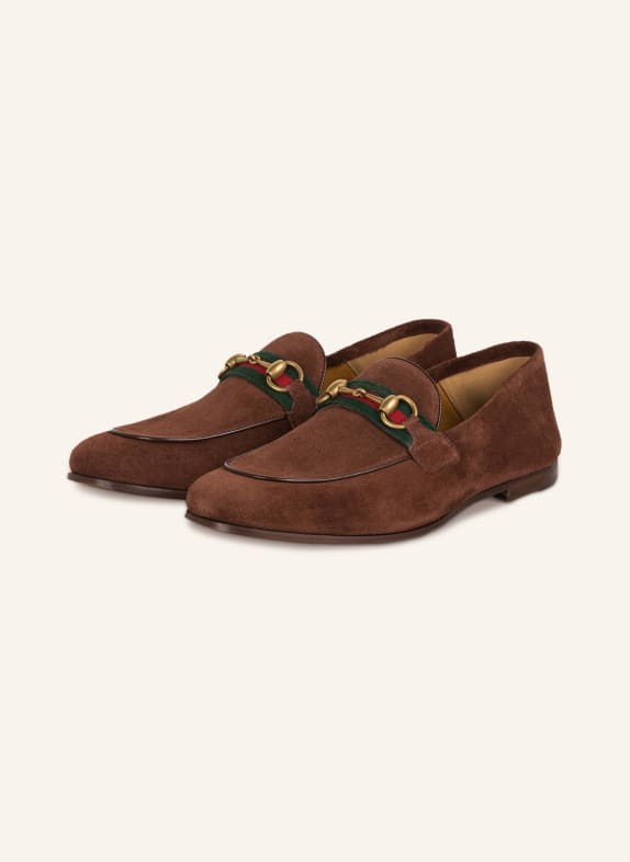 GUCCI Loafers BRIXTON with flexible heel section BROWN