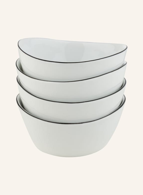 BROSTE COPENHAGEN Set of 4 Bowls SALT WHITE/ BLACK