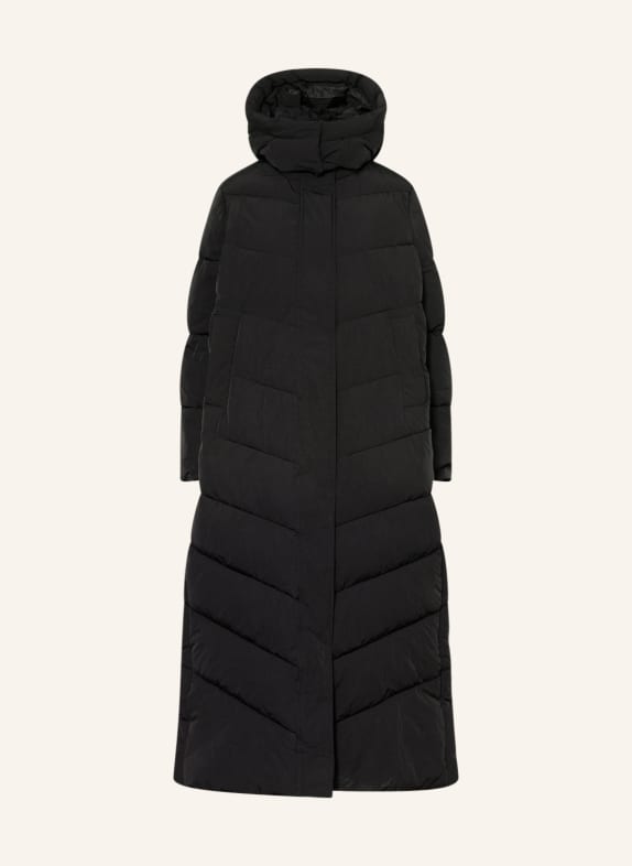 Calvin Klein Prošívaný kabát s odnímatelnou kapucí ČERNÁ