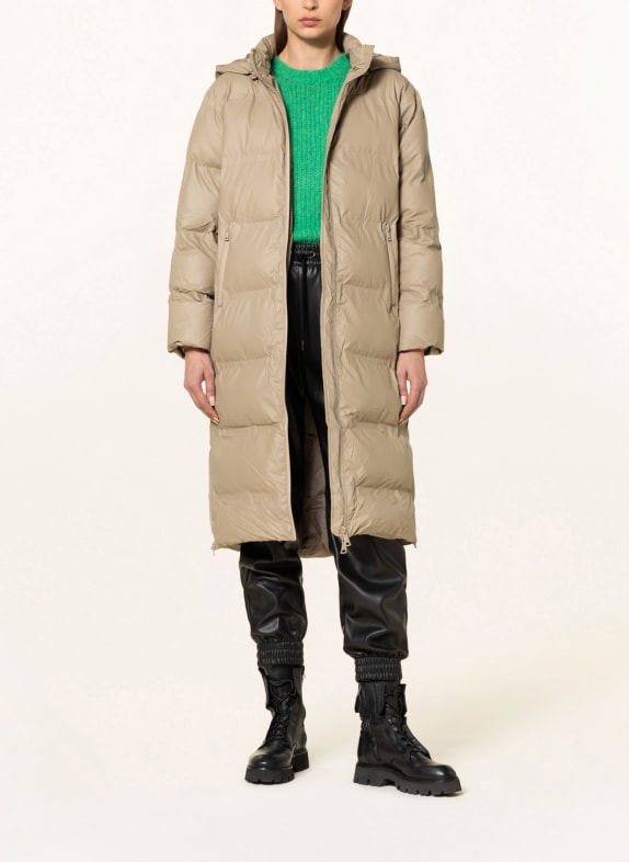 NEO NOIR Quilted coat VIVIANA with removable hood TAUPE