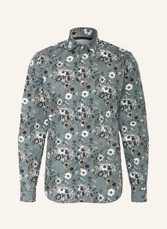 FIL NOIR Hemd TREVISO Slim Fit OLIV/ WEISS/ ORANGE