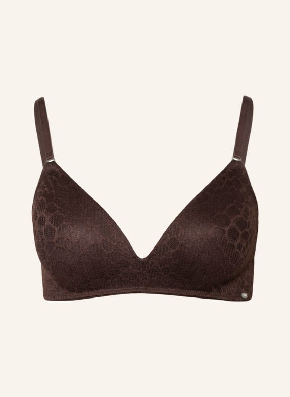 Skiny Triangle bra EVERY DAY IN LACE TEXTURE DARK BROWN