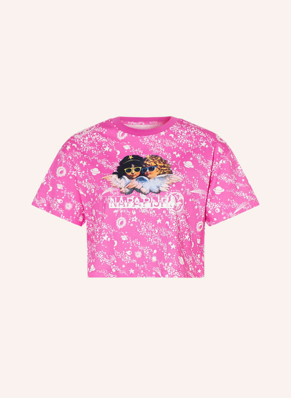 NAPAPIJRI Cropped T-Shirt PINK/ WEISS/ SCHWARZ
