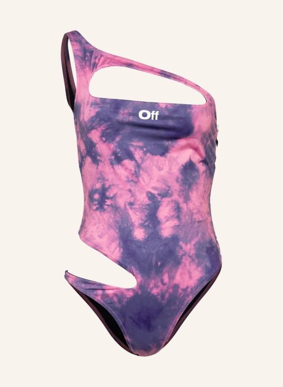Off-White One-shoulder swimsuit PINK/ PURPLE