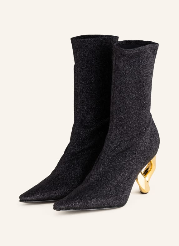 JW ANDERSON Ankle boots with glitter thread BLACK
