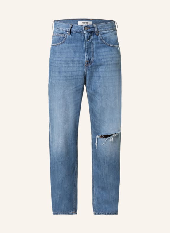 YOUNG POETS Destroyed Jeans TONI Tapered Fit 522 Mid Blue