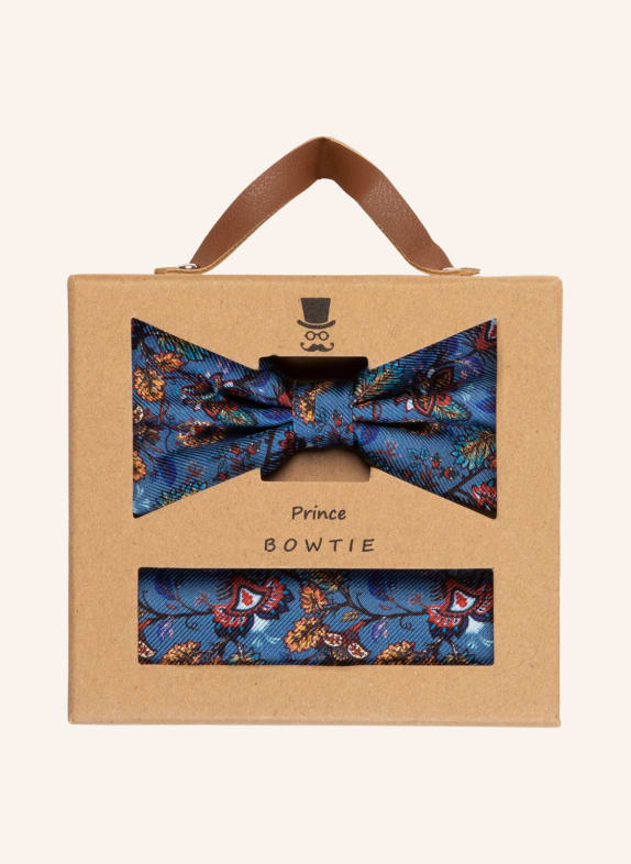 Prince BOWTIE Set: Bow tie and pocket square BLUE/ RED/ BROWN