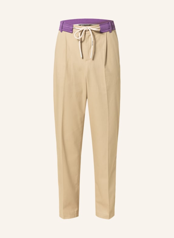 Palm Angels Chinos with tuxedo stripes BEIGE/ PURPLE