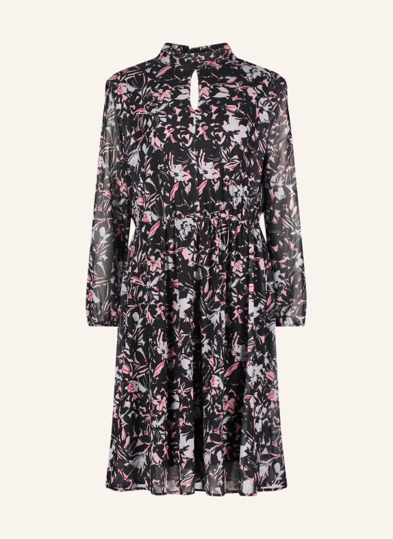 BETTY&CO Mesh-Kleid SCHWARZ/ ROSA/ ECRU