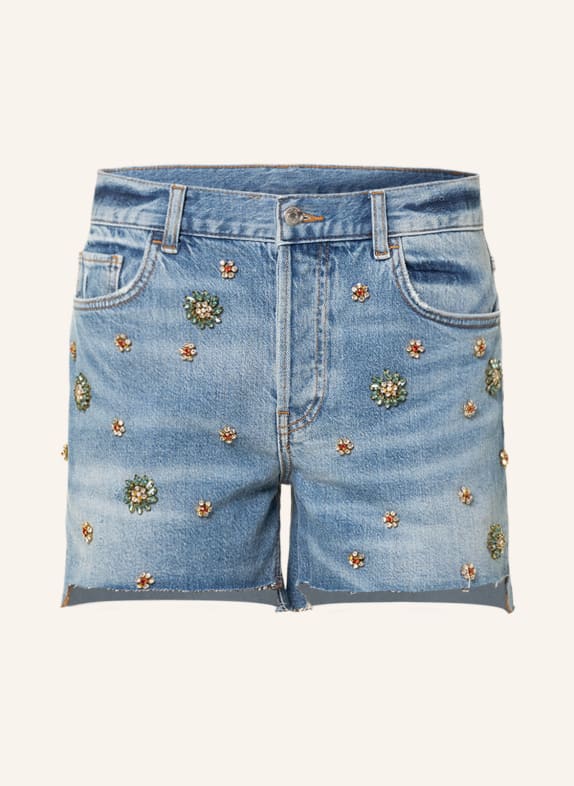 LIU JO Denim shorts with decorative gems 78441 D.blue dk st.color W