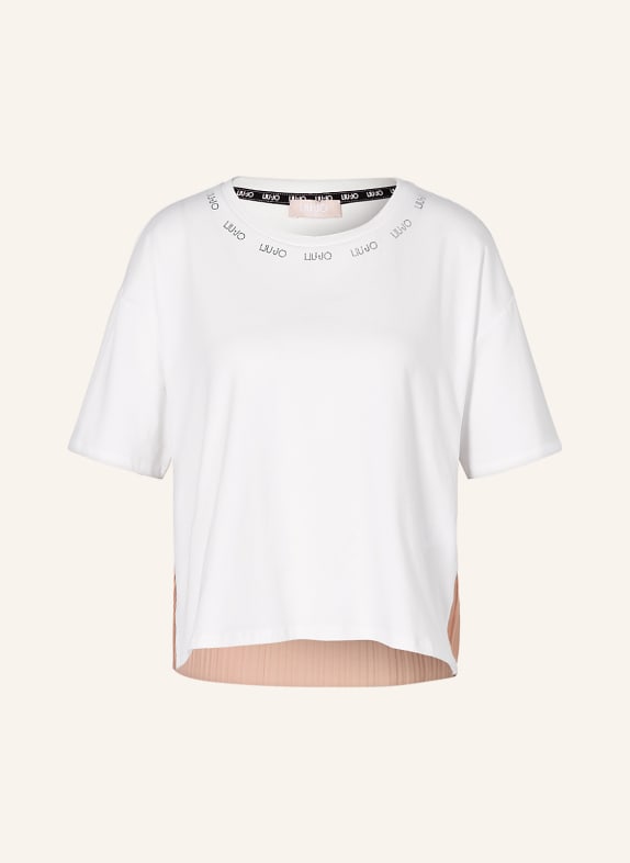 LIU JO T-shirt z mieszanki materiałów z ozdobnymi kamykami
