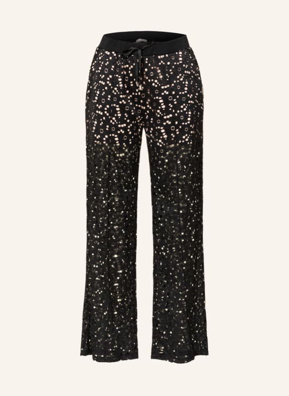 LIU JO Wide leg trousers made of lace