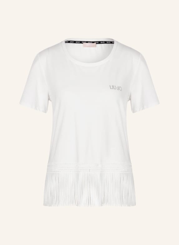 LIU JO T-shirt with fringes and decorative gems