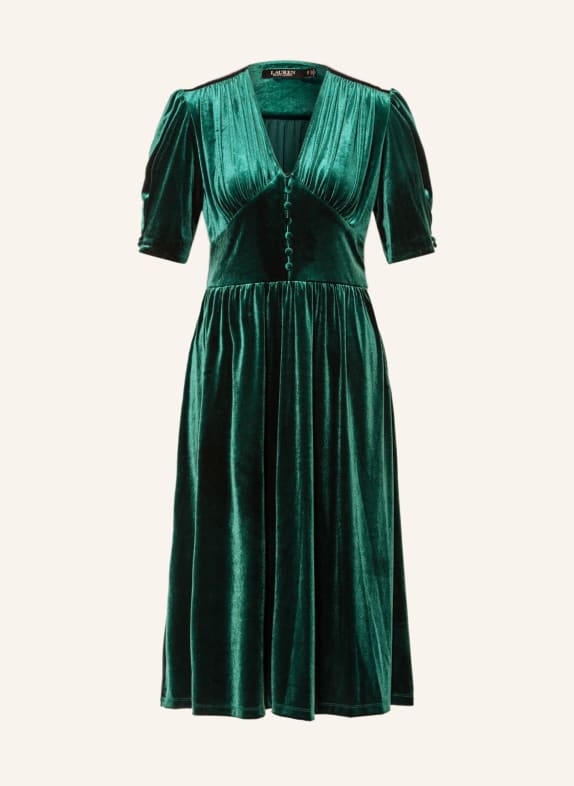 LAUREN RALPH LAUREN Samtkleid VINYAMIN DUNKELGRÜN