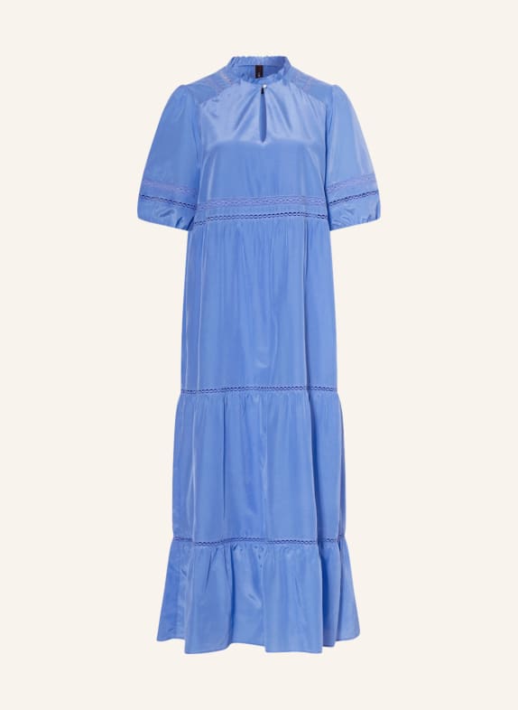 MARC CAIN Kleid mit Seide und Lochspitze 360 azure