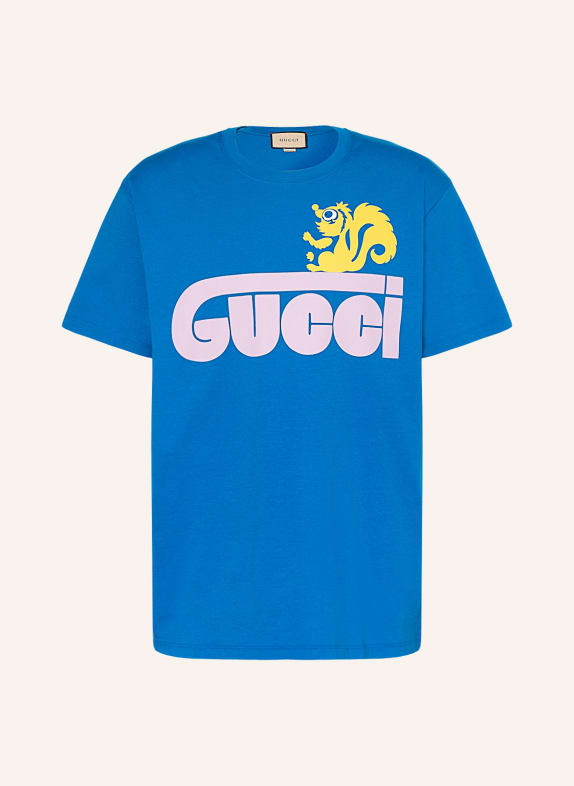 GUCCI T-Shirt BLAU/ HELLLILA/ GELB