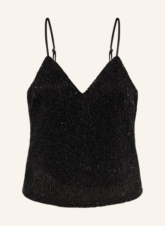 NEO NOIR Cropped top ELINAS with sequins BLACK