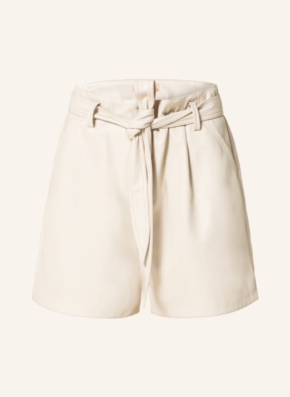 RINO & PELLE Paperbag shorts in leather look CREAM