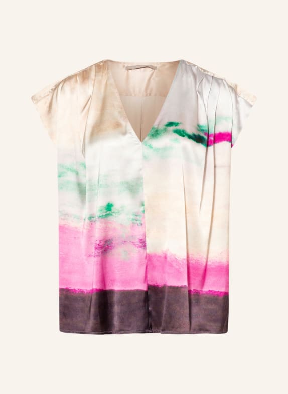 (THE MERCER) N.Y. Shirt blouse in silk CREAM/ PINK/ DARK BROWN