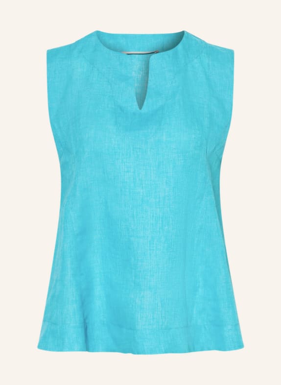 (THE MERCER) N.Y. Blouse top made of linen TURQUOISE