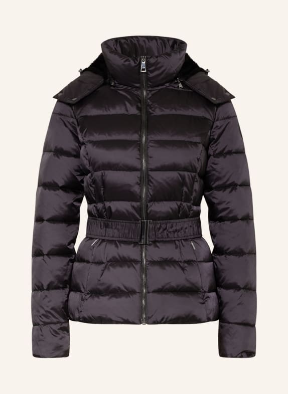 TED BAKER Quilted jacket ABBIIEE with faux fur and removable hood BLACK
