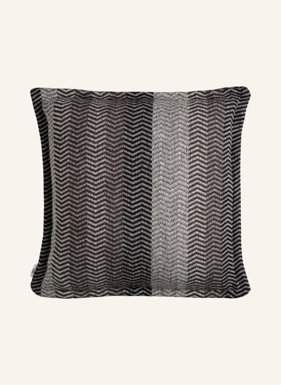 Røros Tweed Tvídový dekorační polštář FRI s péřovou výplní ČERNÁ/ ŠEDÁ/ BÍLÁ