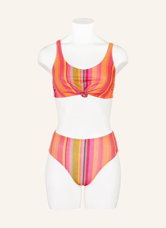 watercult High-Waist-Bikini-Hose DOPAMINE STRIPE mit Glanzgarn